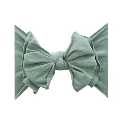 Sage green FAB-BOW-LOUS® fabric baby bow by Baby Bling Bows