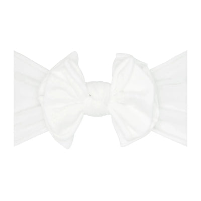 White Baby Bling Bows FAB-BOW-LOUS baby headband with a large knot bow