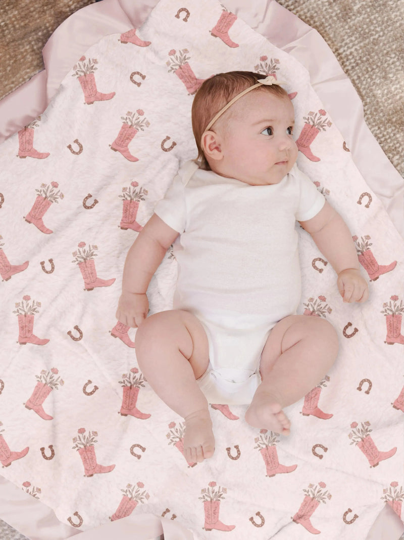 Manta reversível para bebê - Bota Bloomin'