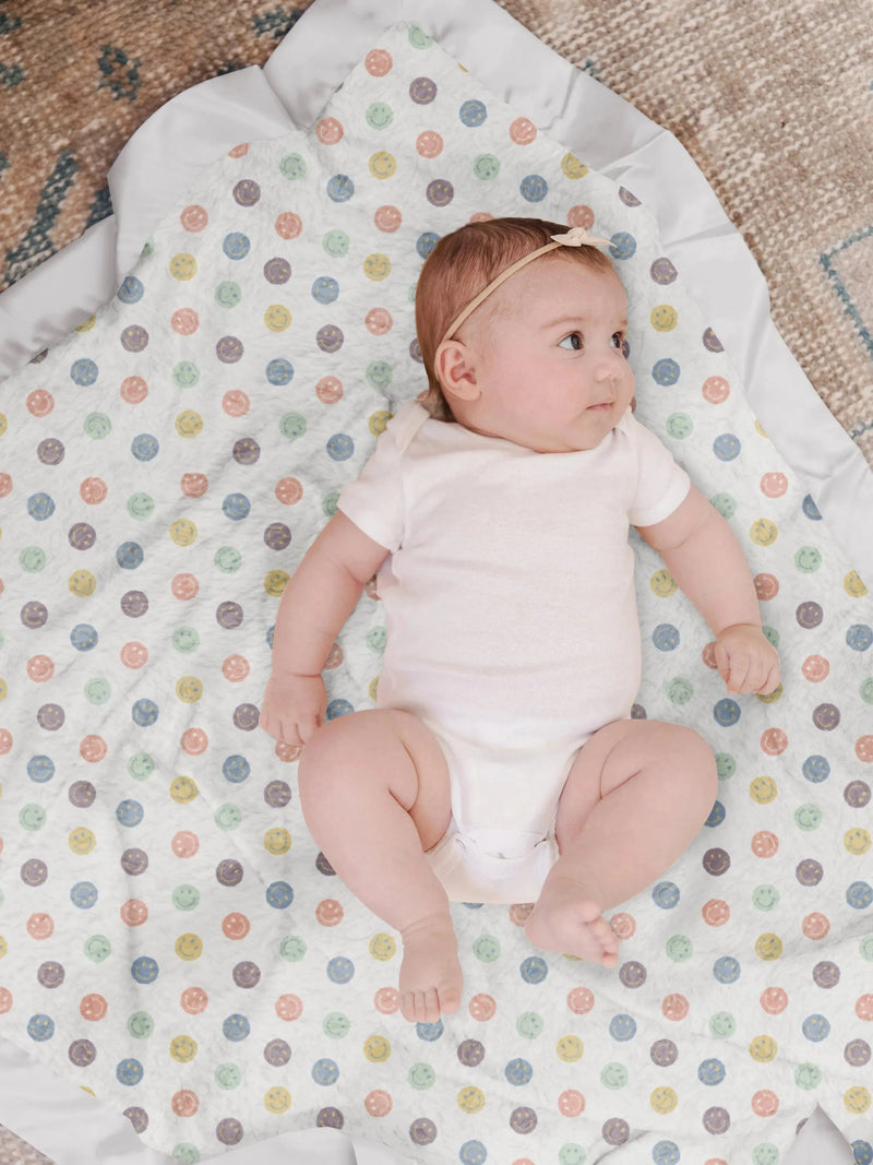Cobertor de bebê reversível - Happy Baby Vibes