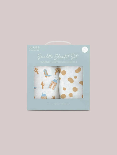 Conjunto de manta Swaddle - Howdy Partner Azul