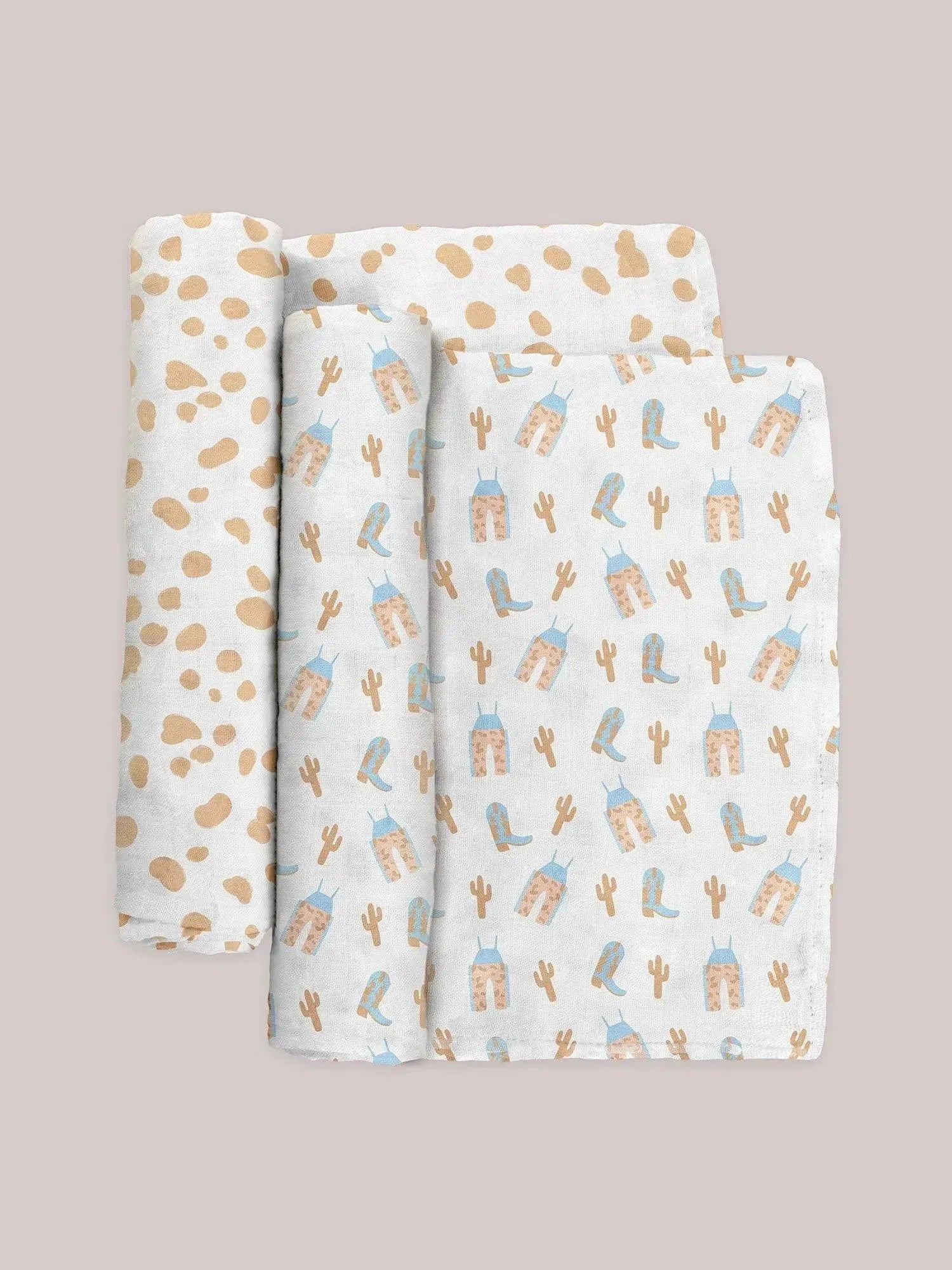 Conjunto de manta Swaddle - Howdy Partner Azul