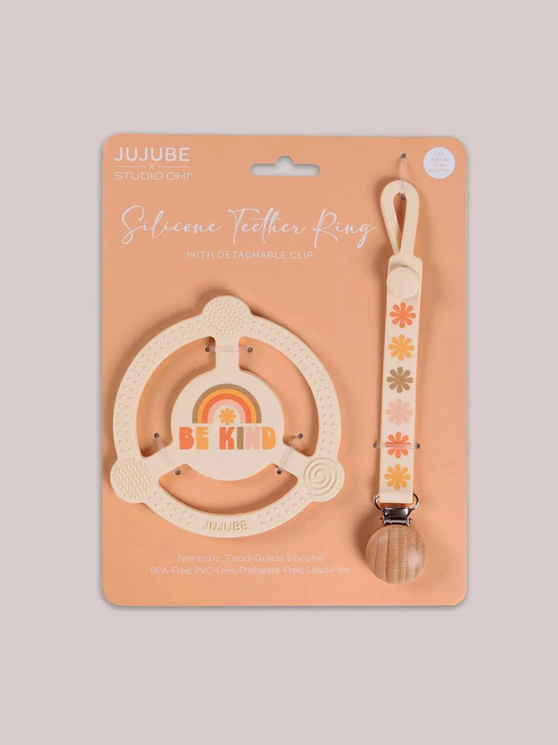 Anel de mordedor de silicone - Be Kind Rainbows