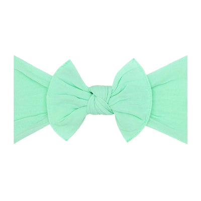 Baby Bling Bows mint green knotted fabric baby headband