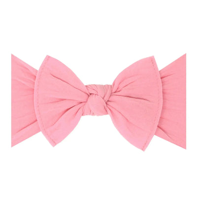 Baby Bling Bows Zinnia pink knotted fabric hair bow for babies