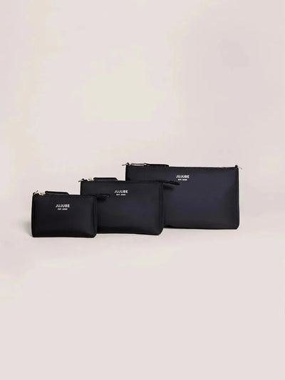 3-Piece Pouch Set, Black Image 1