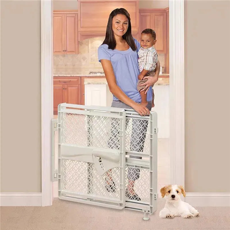 Summer Indoor & Outdoor Multi Function Walk-Thru Baby Gate - Beige Image 5