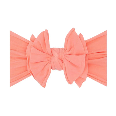 Coral Baby Bling Bows FAB-BOW-LOUS baby headband with a large fabric bow