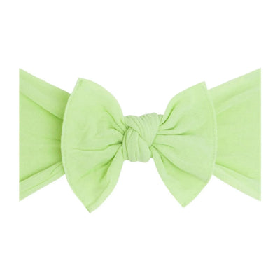 Baby Bling Bows kiwi green knotted fabric baby headband