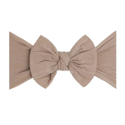 Baby Bling Bows knotted fabric headband in oak color