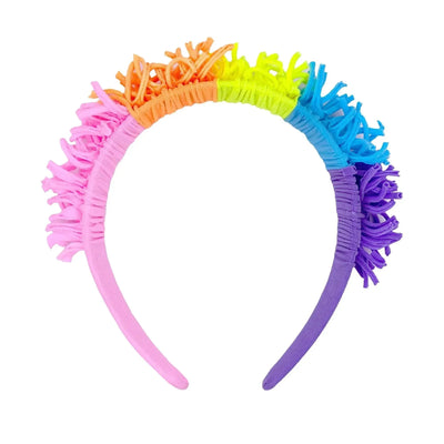 Baby Bling Bows neon rainbow fringe hard headband for kids
