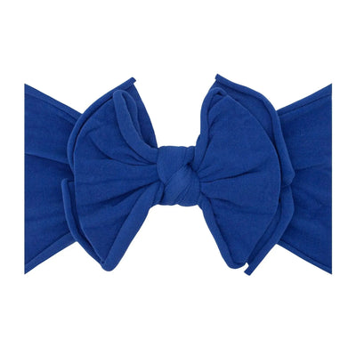Indigo blue Baby Bling Bows FAB-BOW-LOUS® baby headband with a large bow